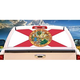 SignMission Florida Flag Rear Window Graphic Truck View Thru Vinyl Decal HD Graphics Professional Grade Material Universal Fit for Full Size Trucks Weatherproof & Car Wash Safe Made in The U.S.A.