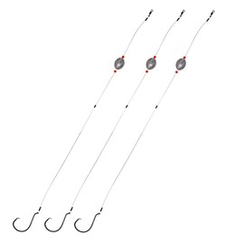 Tooth Shield Tackle 3 Pack Premium Fluorocarbon Grouper Bottom Rigs Saltwater Fishing Rigs Hooks Flounder Snapper Inlet Ready Rig (Hook: #8 - 3 oz. Weight)