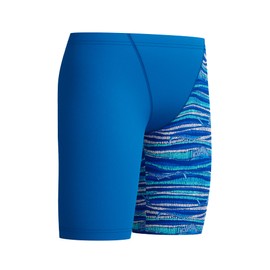 Speedo Boys Digital Allover V-Cut Jammer Swim Trunks Swimmers Blue Size 13-14 Years