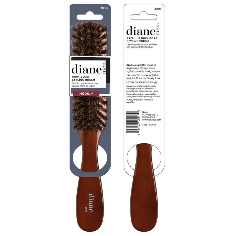 Diane Premium 100% Boar Bristle Styling Brush for Men and