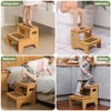 Wooden Step Stools for Kids, Heavy Duty Bamboo 2-Step Stepping