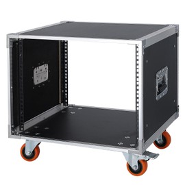 WikrOck AV Gear Rack 8U Home Audio & Video Stage Stereo Equipment Storage Cabinet Stand On Wheels - 8U 19in Server IT Network Data Devices Storage Rack Cabinet - SC01-8U