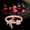 Flamingo Ring 925 Sterling Silver Pink Flamingo Rings for Women