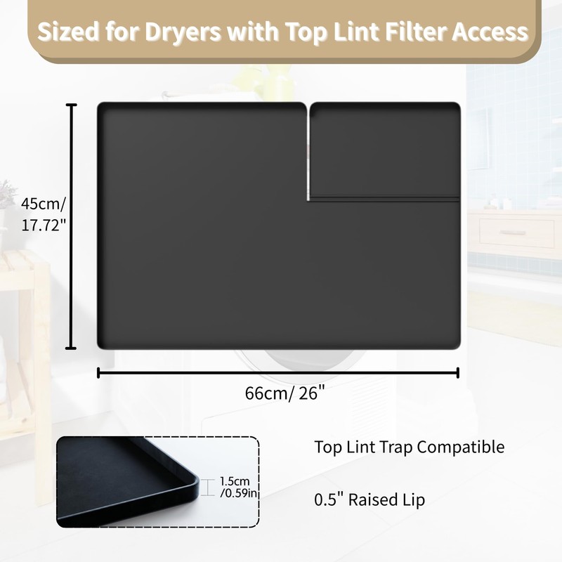 Nyoria Dryer Top Protector Mat with Lint Trap Hole Cut