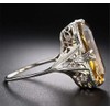 Aimys Vintage Women 925 Sliver Ring Citrine Natural Party Wedding