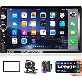 Camecho Car Stereo 2 Din Car Radio 7" MP5 Player with HD Touch Screen Digital Display Bluetooth Multimedia Support USB SD FM Aux-in Double Din Autoradio Mobile Phone Mirror Link with Backup Camera