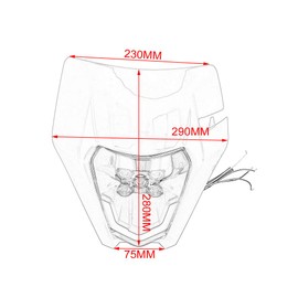 USTPO Dirt Bike LED Headlight Motorcycle Head Lamp Light Kit Uiversal for Dirt Pit Enduro Supermoto Motocross ATV Bike CRF DRZ YZF Orange