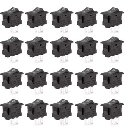 DIYhz 20 Pcs Environmental Protection Boat Rocker Switch AC 3A/250V 6A/125V 2 Solder Lug SPST On/Off 2 Pin Mini Boat Rocker Switch for Electrical Products