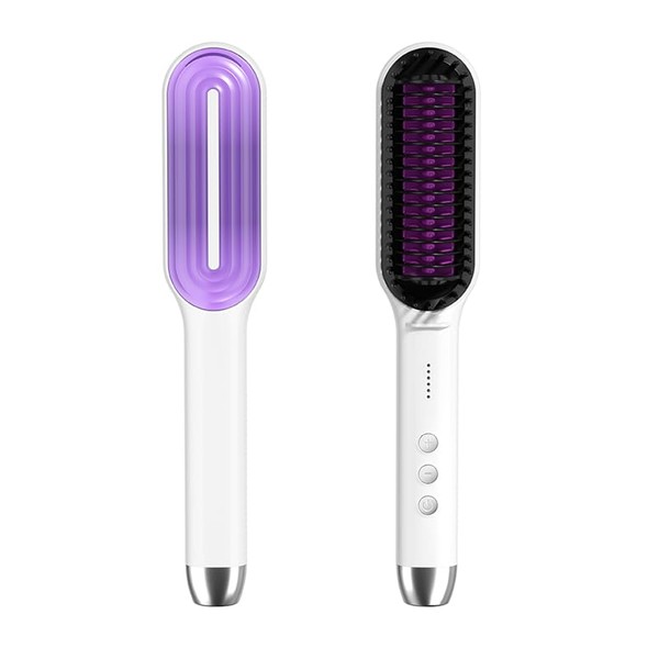 Hair Straightener Heated Straightener Comb with Anti-Scald Comb 5-Level Temperature Settings, 30s Fast Heating Auto Shut-Off Function for Home, Travel and Salon Use