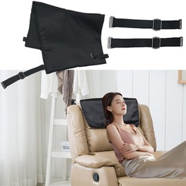 ELLENTAE Recliner Headrest Protector,Headrest Cover for Chair Protector Faux,Satin - Silky Hair Protection(Black)