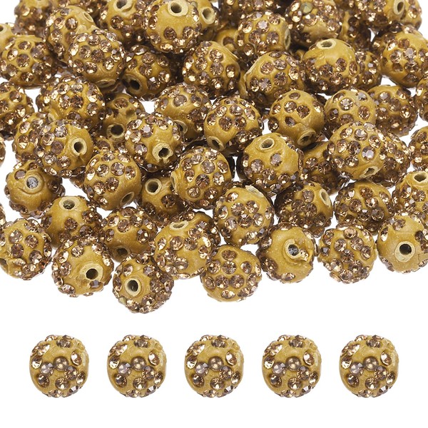 sourcing map 50pcs 10mm Rhinestone Beads for Jewelry Making, Bling