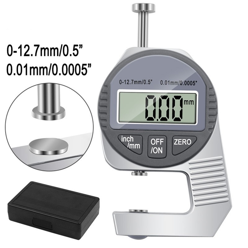 Thickness Meter 0 to 12.7mm Thumb Pressuring Measurement Portable Digital