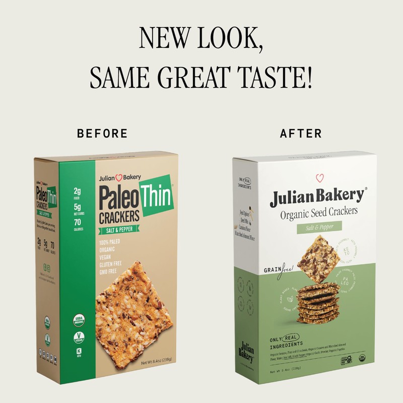 Julian Bakery Paleo Thin Crackers | Salt & Pepper |
