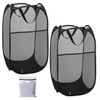 2 Pack Pop-Up Collapsible Laundry Baskets – Foldable Mesh Laundry