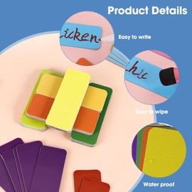 mizikuu Pack of 72 Magnetic Labels Writeable 30 x 80 mm Magnetic Strips Writeable Reusable Magnetic Strips Colourful Magnetic Signs for Whiteboards, Refrigerators, Magnetic Boards