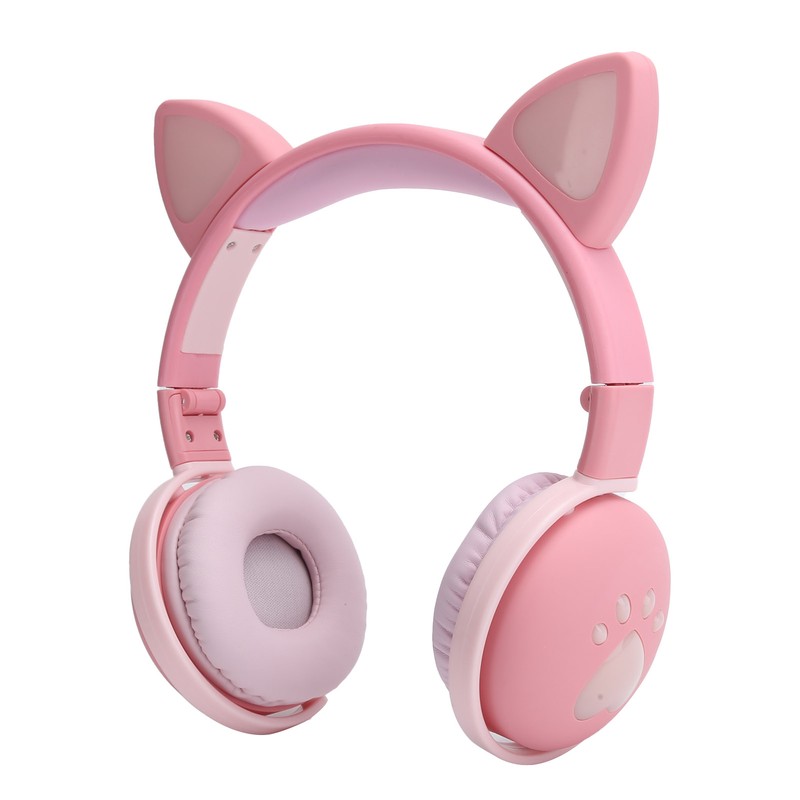 Cute Cat Ear Glowing Wireless Bluetooth Headphone HIFI Sports Folding