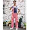 WIRDATRD Festival Overalls Men Adjustable Straps Jumpsuits Bibs Coveralls(Flag)