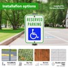Handicapped Parking Signs - 18 x 12 Inch Aluminum (4Pack)