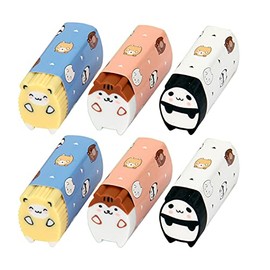 LiLiy 6Pack Animal Pencil Erasers Cylindrical Shaped Cute Erasers for Kids Kawaii School Supplies Student Prize Party Gift