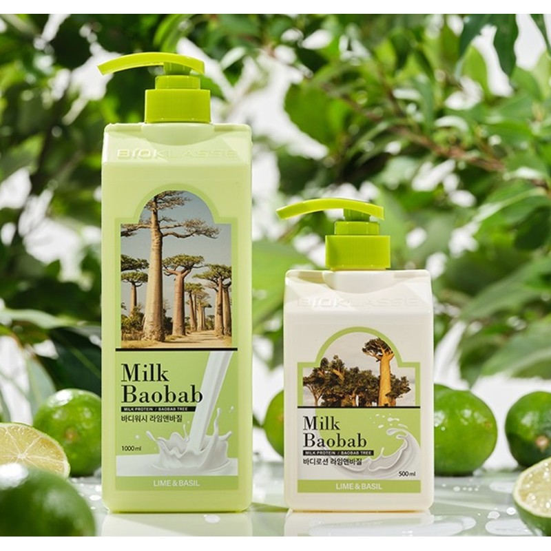 Milk Baobab Body Wash Lime & Basil, 1L, 1 piece