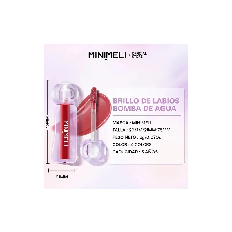 Minimeli Brillo Labiales Gloss Hidratante Larga Duración