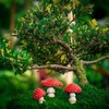 3Pcs Mushrooms Mini Miniature Figurines Garden Mushrooms Model Statue Ornaments