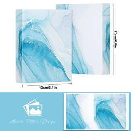 Lanpn Small Photo Albums 6x4 50 Pictures 2 Packs, Mini Capacity Leather Photo Book Pockets Set, Each Pack holds 50 Top Loader Vertical Pictures for Family Baby Kids Boy Girl Azure