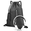 Gym Sack with Earphones Jack Drawstring Backpack Water-resistant Drawstring Bucket