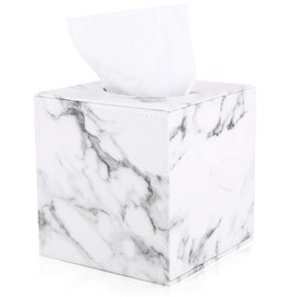 KINGFOM Leather Square Tissue Box (Marble)