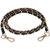 POFET Chain Strap with Black Leather Weave Replacement Leather Chain