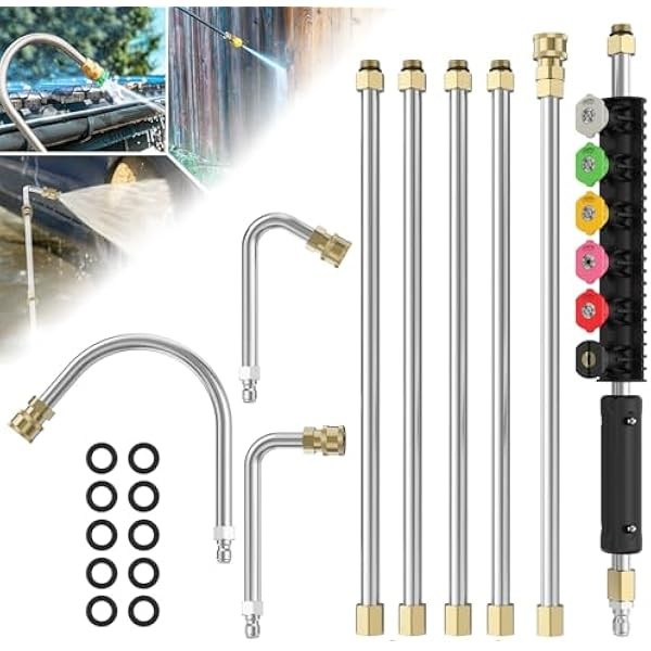 Sealegend Pressure Washer Extension Wand with 6 Spray Nozzle Tips