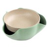 Plutreas Double Dish Pistachios Bowl, Snack Serving Bowl for Peanuts