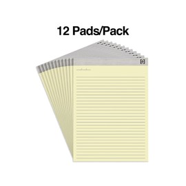 TRU RED TR57381 Notepads, 8.5-Inch x 11.75-Inch, Wide Ruled, Canary, 50 Sheets/Pad