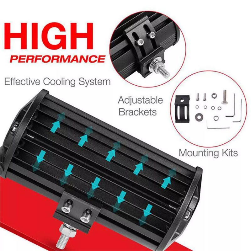 7"inch LED 2400W Work Light Bar Flood Spot Combo Fog