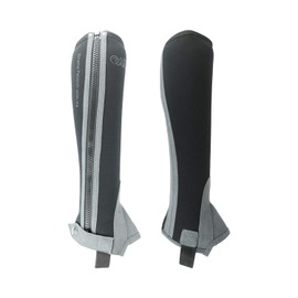 AK Passion Neoprene Children Horse Riding Half Chaps AKRS-1889 (Black/Grey, 12)