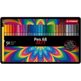 Stabilo 68 - Bolígrafo de punta fina (metal, 30 unidades), multicolor