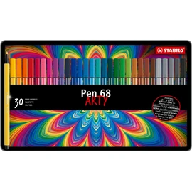 Stabilo 68 - Bolígrafo de punta fina (metal, 30 unidades), multicolor