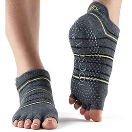 Toesox Low Rise Half Toe Grip Socks (Small, Amped)