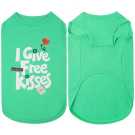 Kuoser Dog Shirt, Printed Dog T-Shirt Soft Breathable Dog Shirts, Cute Dog Sweatshirt for Small Medium Large Dogs Girl Boy, Pet Funny Clothes Dog Tank Top Sleeveless Dog Vest, Green S