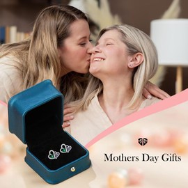 Iefil Women Earrings - mom Birthday Gifts Unique, Simulated Diamond Earrings, Alexandrite Earrings, April June Silver Heart Birthstone Earrings, Jewelry Gifts for Her Wife Mom Sister