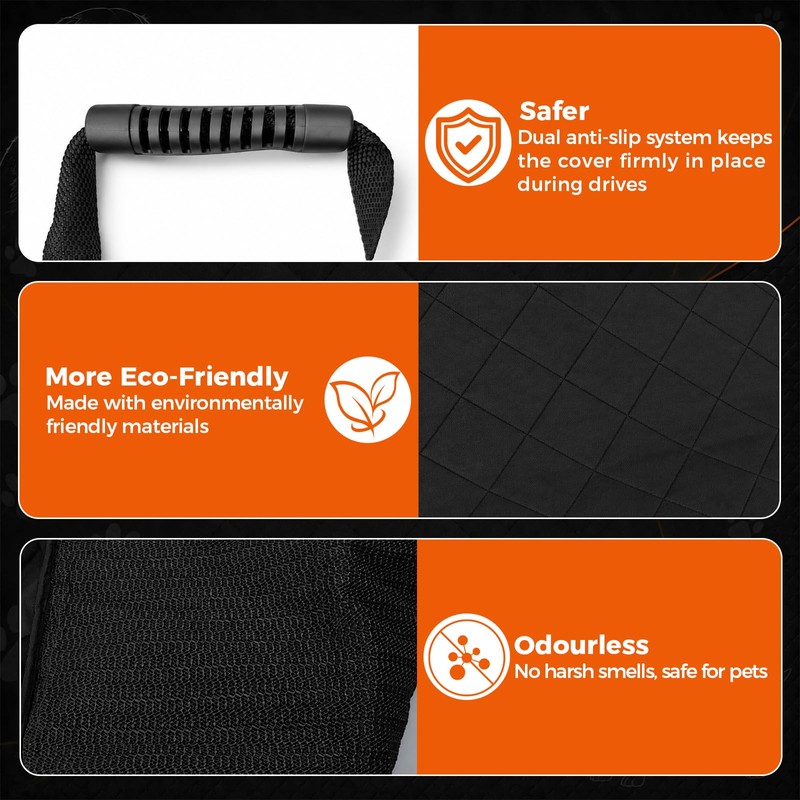 Dog Car Seat Cover for Back Seat, Waterproof Pet Hammock