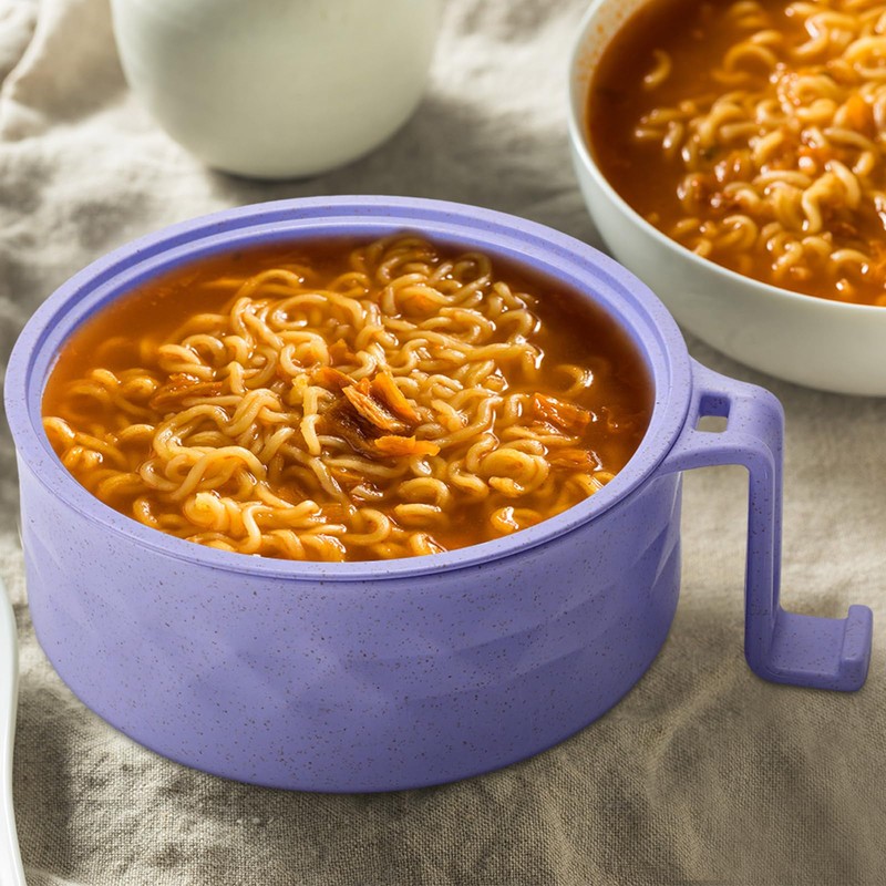 1 Set Microwave Ramen Cooker 40oz Wheat Straw Microwave Noodle