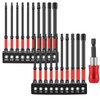 21Pcs Metric & SAE Impact Allen Wrench Drill Bit Set,