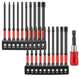 21Pcs Metric & SAE Impact Allen Wrench Drill Bit Set, Extended Length Magnetic Hex Bit Set, 4" Long Magnetic Allen Head, 1/4" Hex-Shank S2 Steel Head with Quick Release Bit Holder
