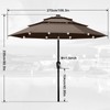 ABCCANOPY Solar Led Patio Umbrellas 3-Tiers 9FT (Brown)