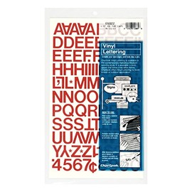 Chartpak Self-Adhesive Vinyl Capital Letters and Numbers, 3/4 Inches High, Red, 94 per Pack (01022)