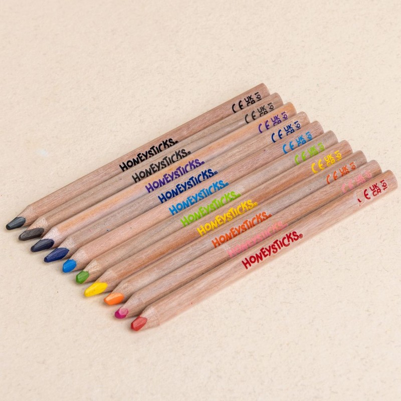 Honeysticks Beeswax Pencils - Jumbo Triangles 10pk