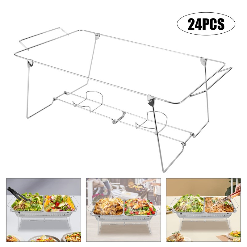 RustyVioum 24 PCS Chafing Dish Buffet Set Wire Rack Buffet