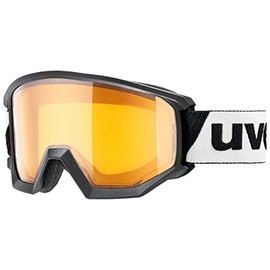 uvex athletic LGL - Skibrille für Damen und Herren - konstrastverstärkend - vergrößertes, beschlagfreies Sichtfeld - black/lasergold lite-clear - one size