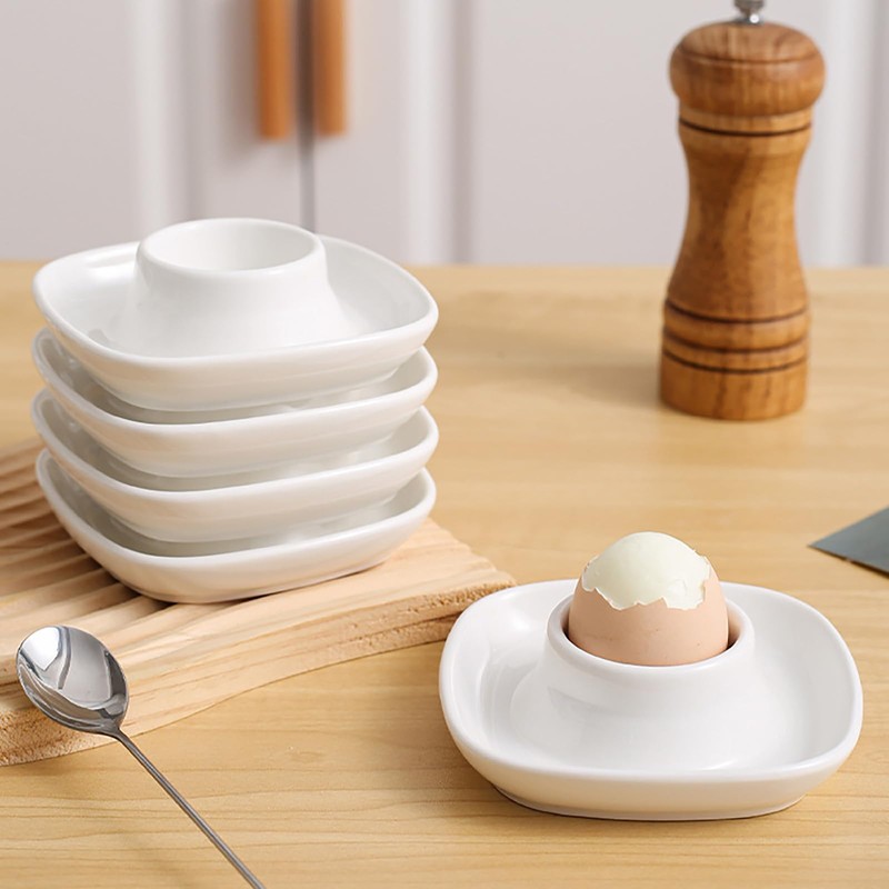 Jidyllic Soft Boiled Egg Holder Set,4 Pcs Egg Cups White